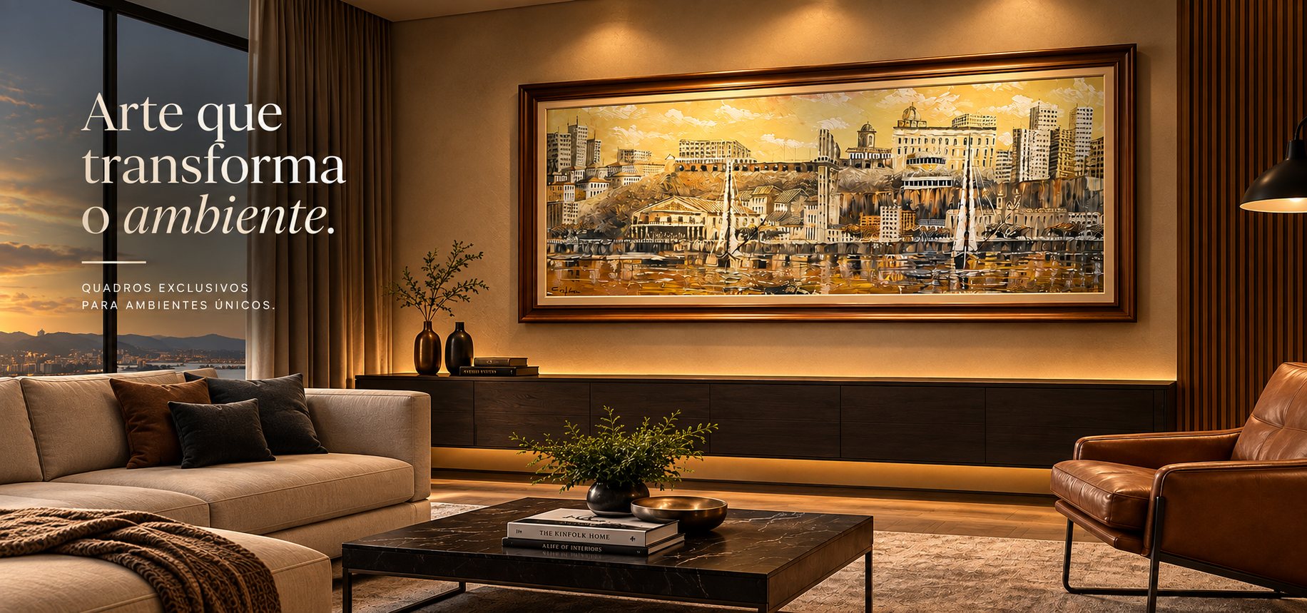 Arte que transforma o ambiente. Quadros exclusivos para ambientes únicos.