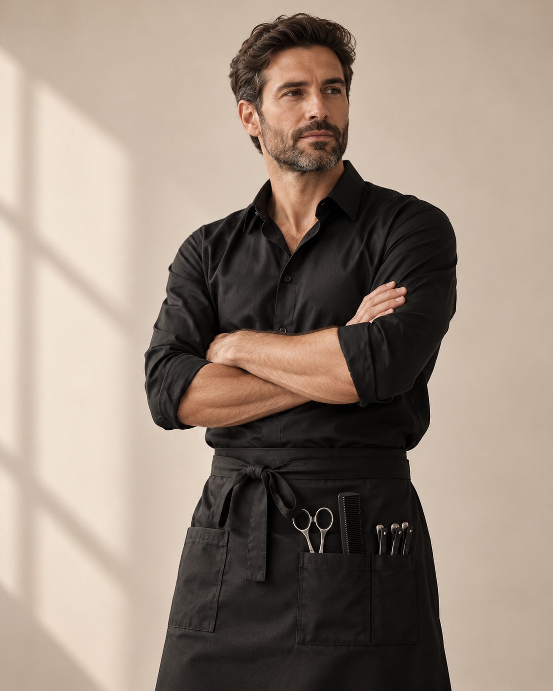 Profesional con uniforme personalizado en un salón