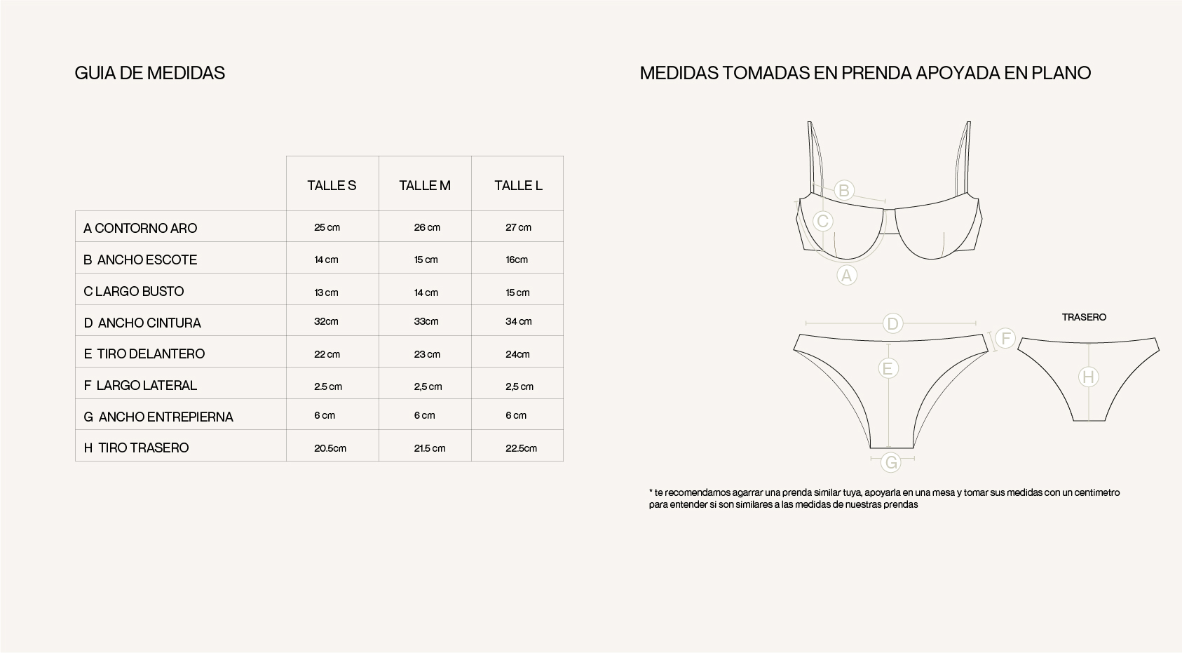 Medidas de la prenda de BIKINI ANGRA BORDO