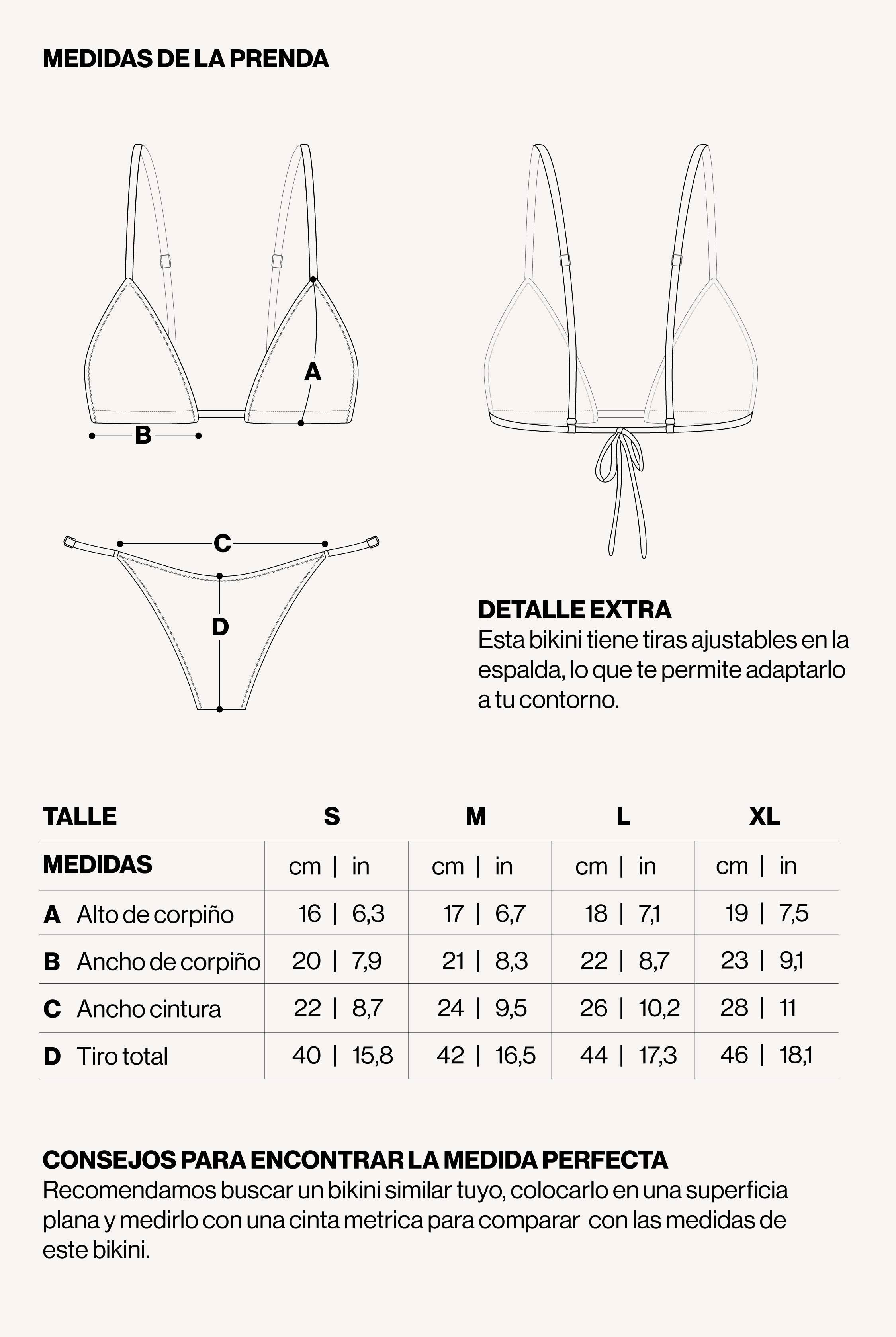 Medidas de la prenda de BIKINI FLAMINGO MALTE CHERRY