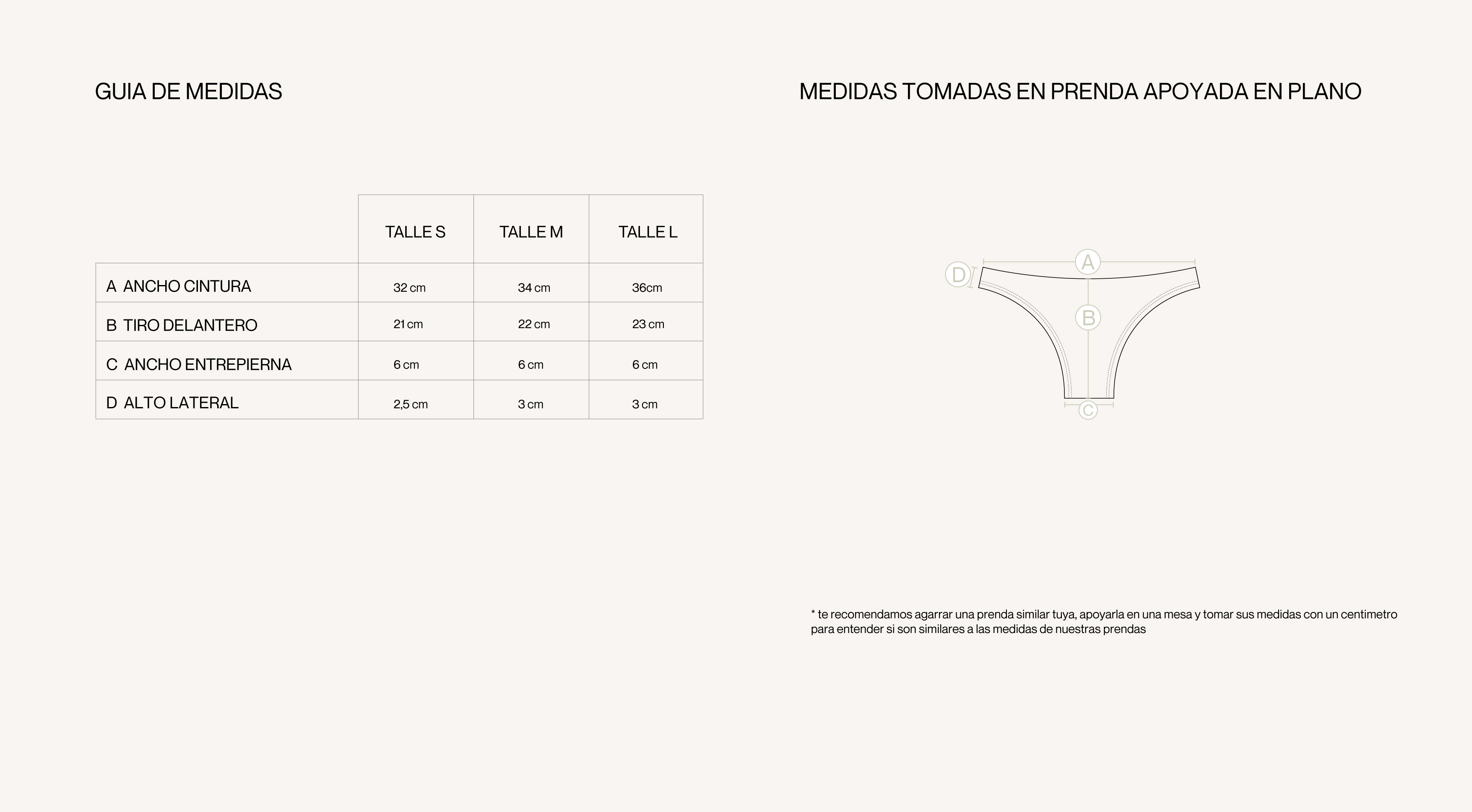 Medidas de la prenda de BIKINI NAXOS COMFY VELVET CAPUCCINO