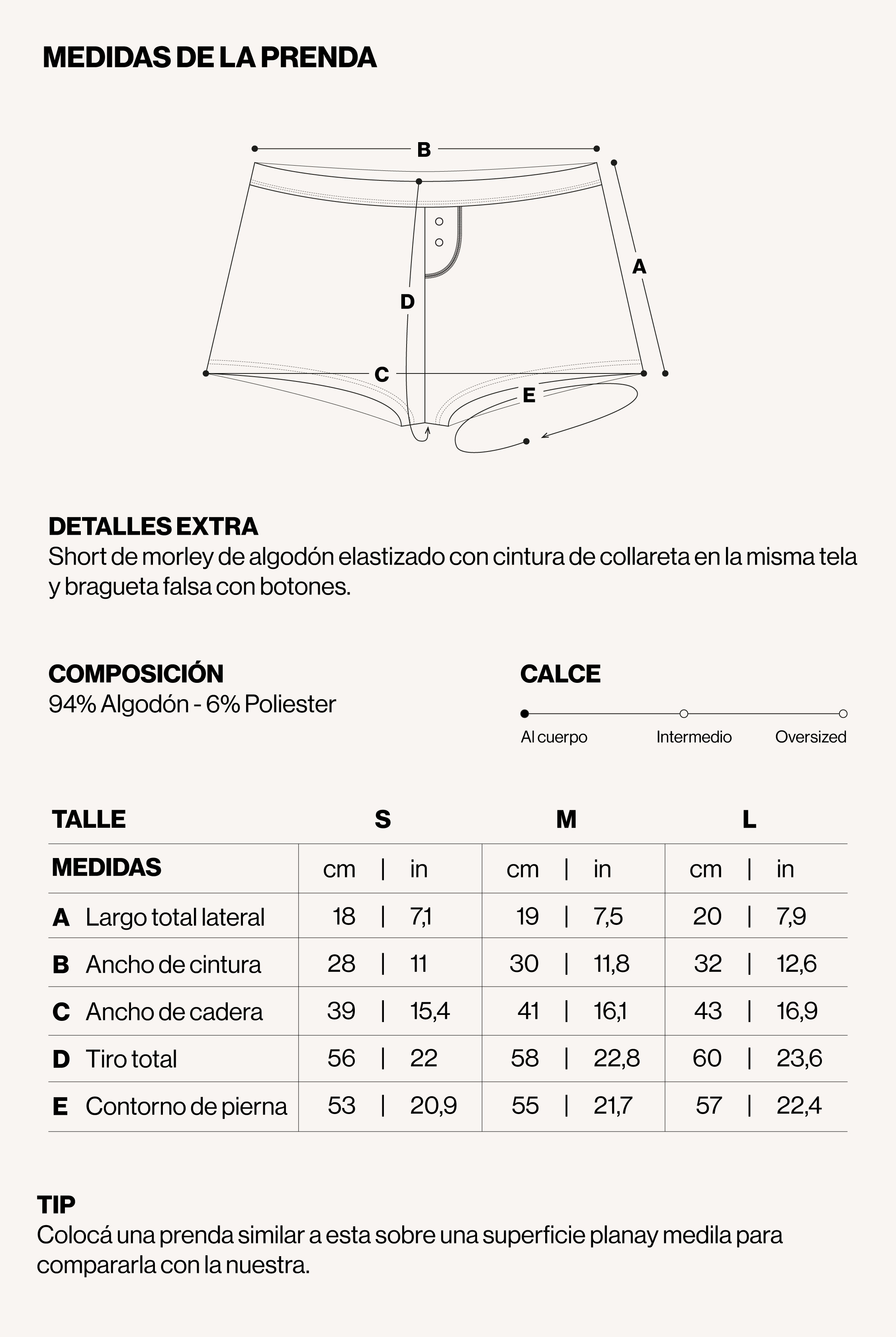 Medidas de la prenda de KAIA NEGRO - MUSCULOSA + SHORT