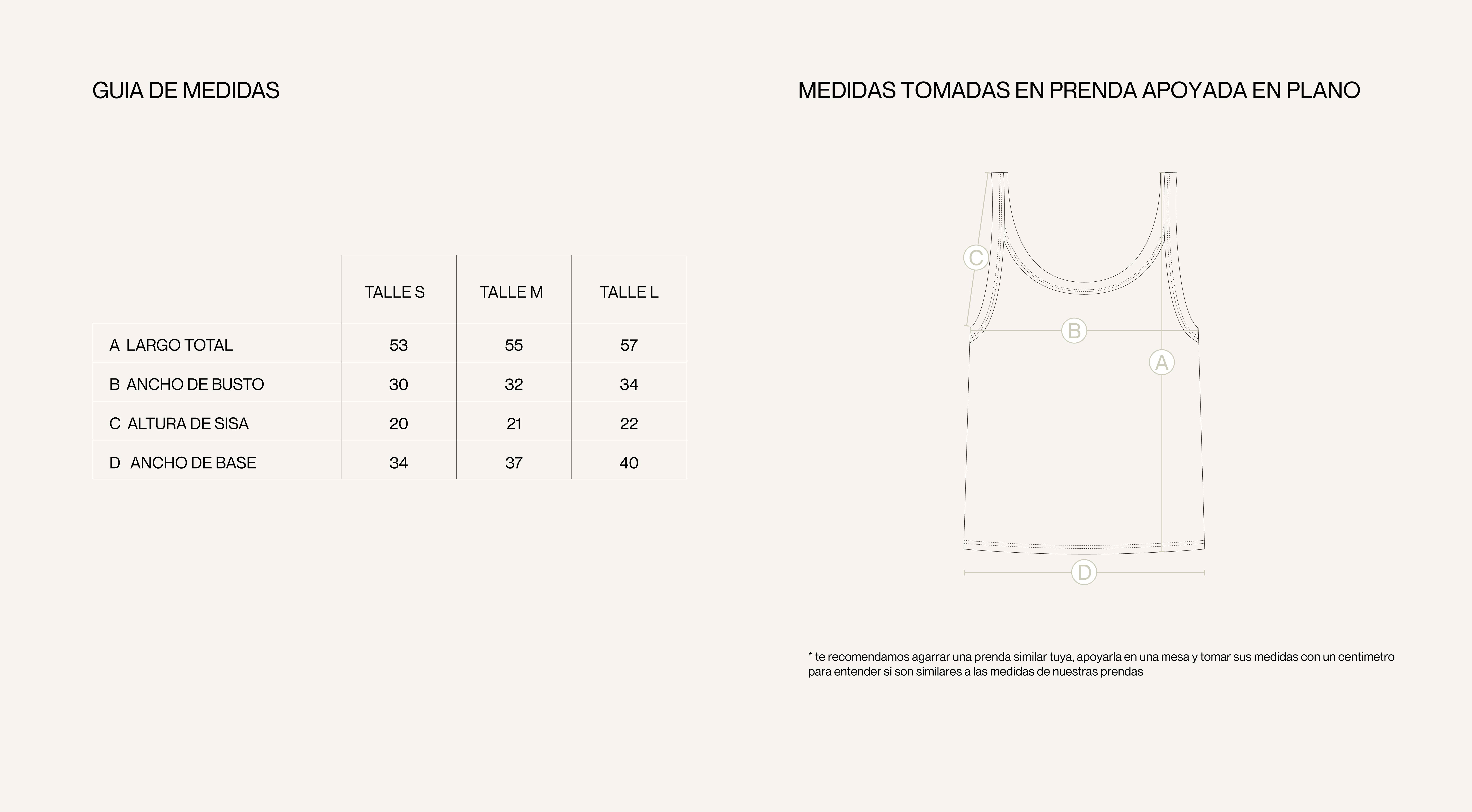 Medidas de la prenda de SET - MUSCULOSA KAIA GRIS + SHORT