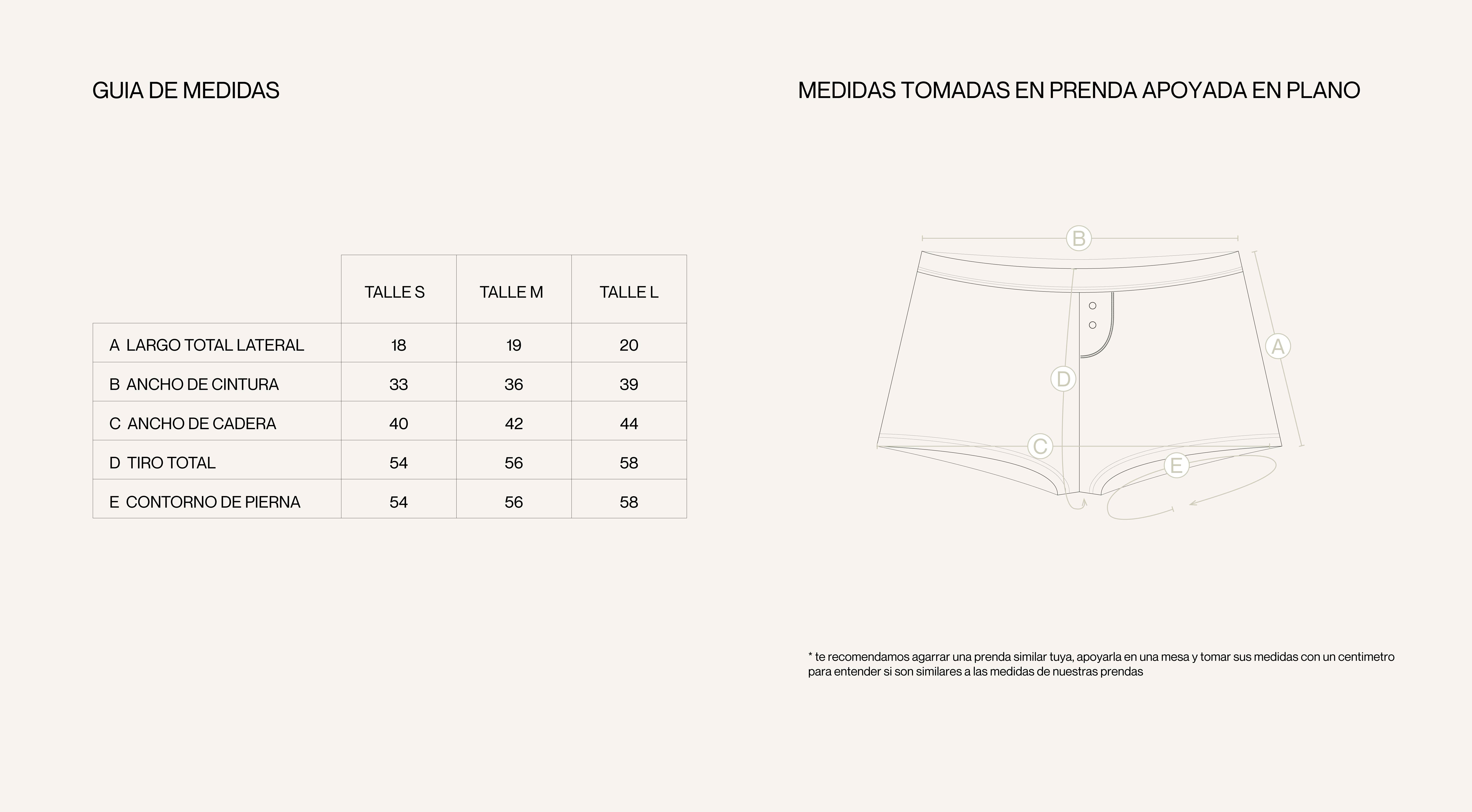Medidas de la prenda de SHORT IRIS RAYAS MARRON