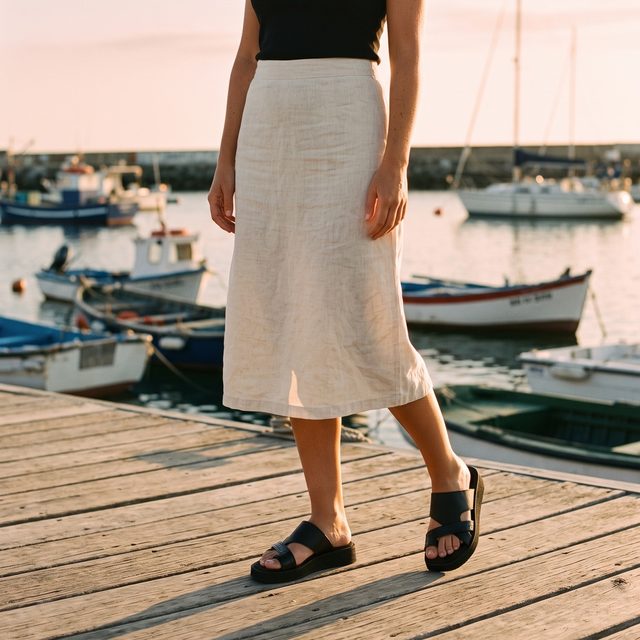 Sandalias Savina en el muelle
