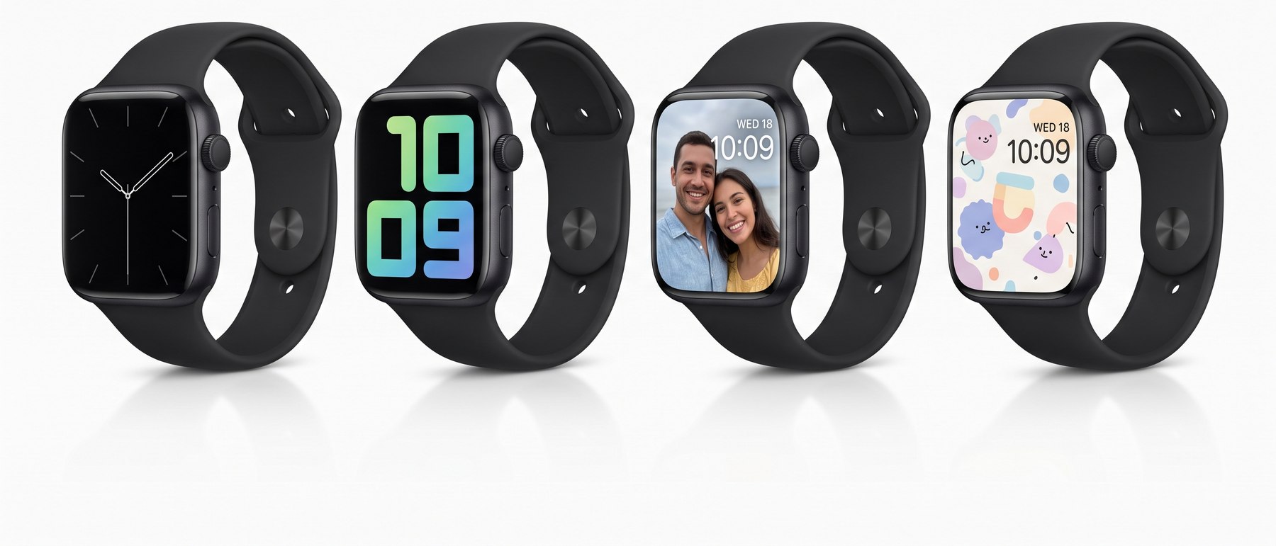 Cuatro esferas distintas del Smart Message, incluida una foto personal